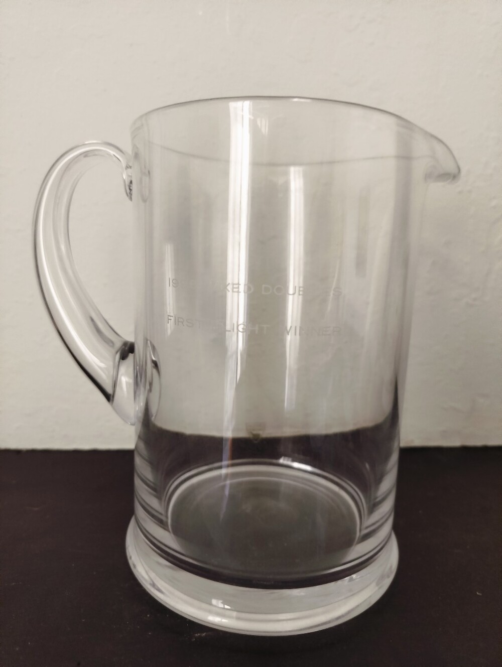 Vintage Orrefors Sweden Crystal Pitcher Mid Century Modern Lars Hellsten 7"